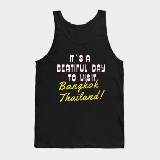 Bangkok Thailand. White text. Gift ideas for the travel enthusiast. Tank Top